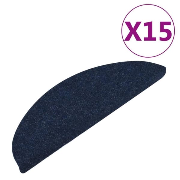 vidaXL Selvklebende trappematter 15 stk 56x17x3 cm blå