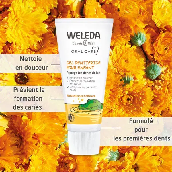 Creme dental em gel Weleda Oral Care para crianças, pacote com 2 unidades de 50ml