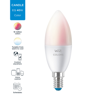 WiZ Connected LED kaars E14 40W mat kleur licht dimbaar
