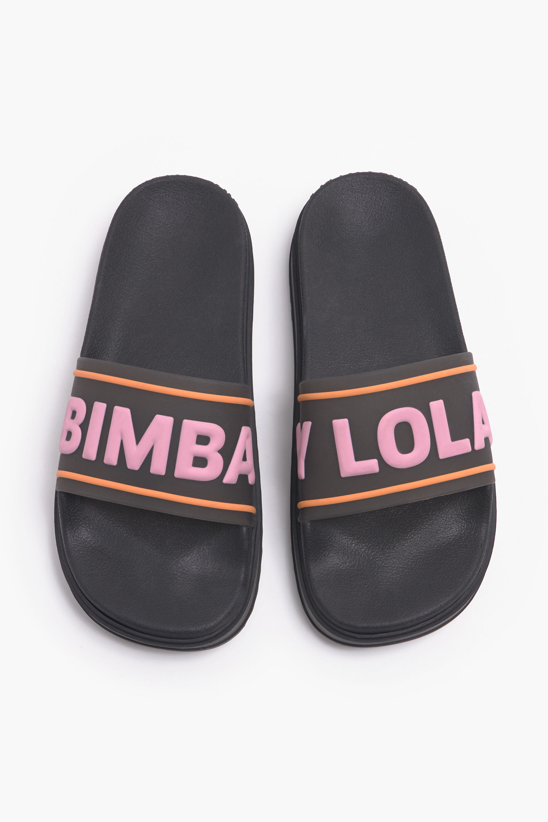 Chinelo plataforma com logo preto