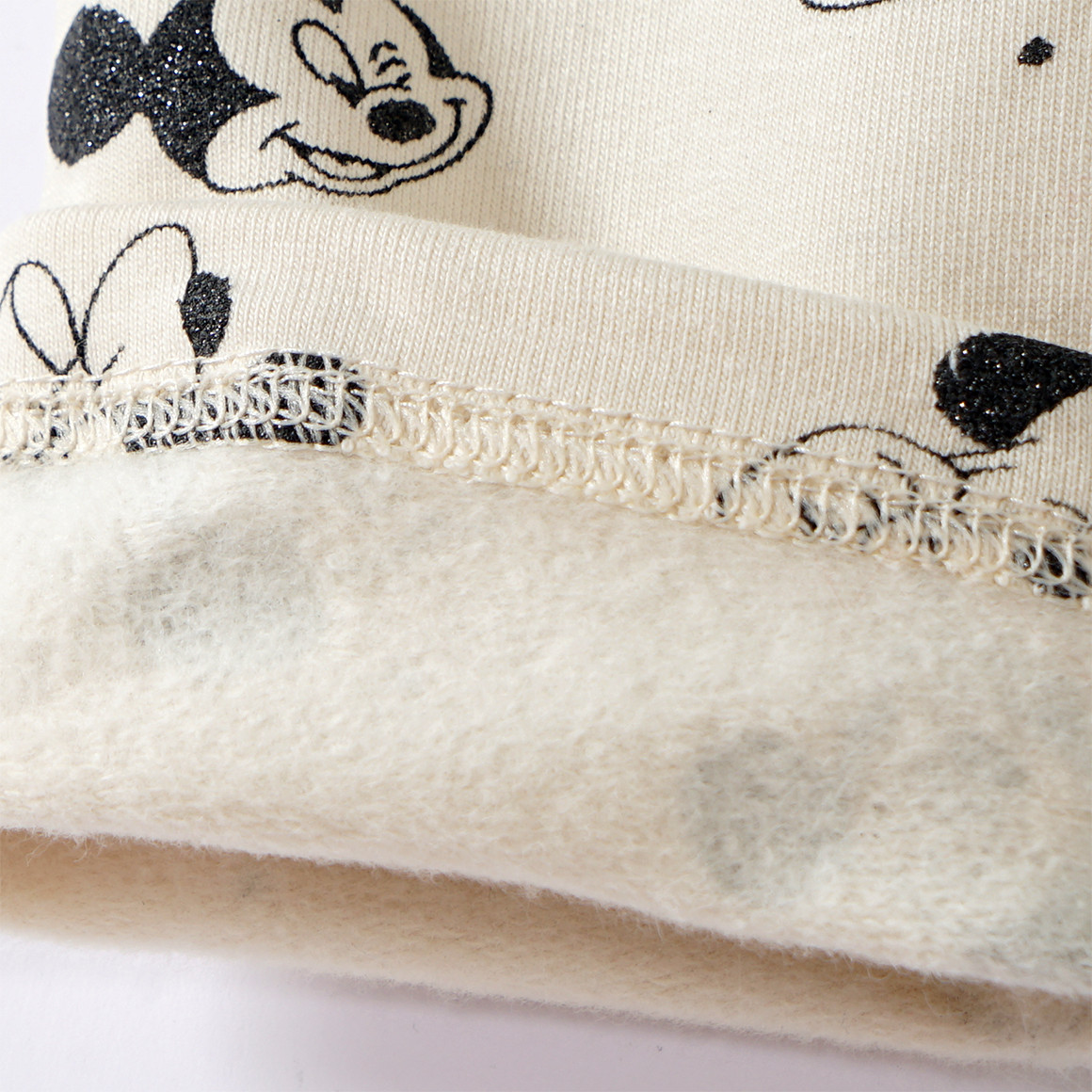 Topomini Minnie Maus Leggings mit Glitzer-Print creme