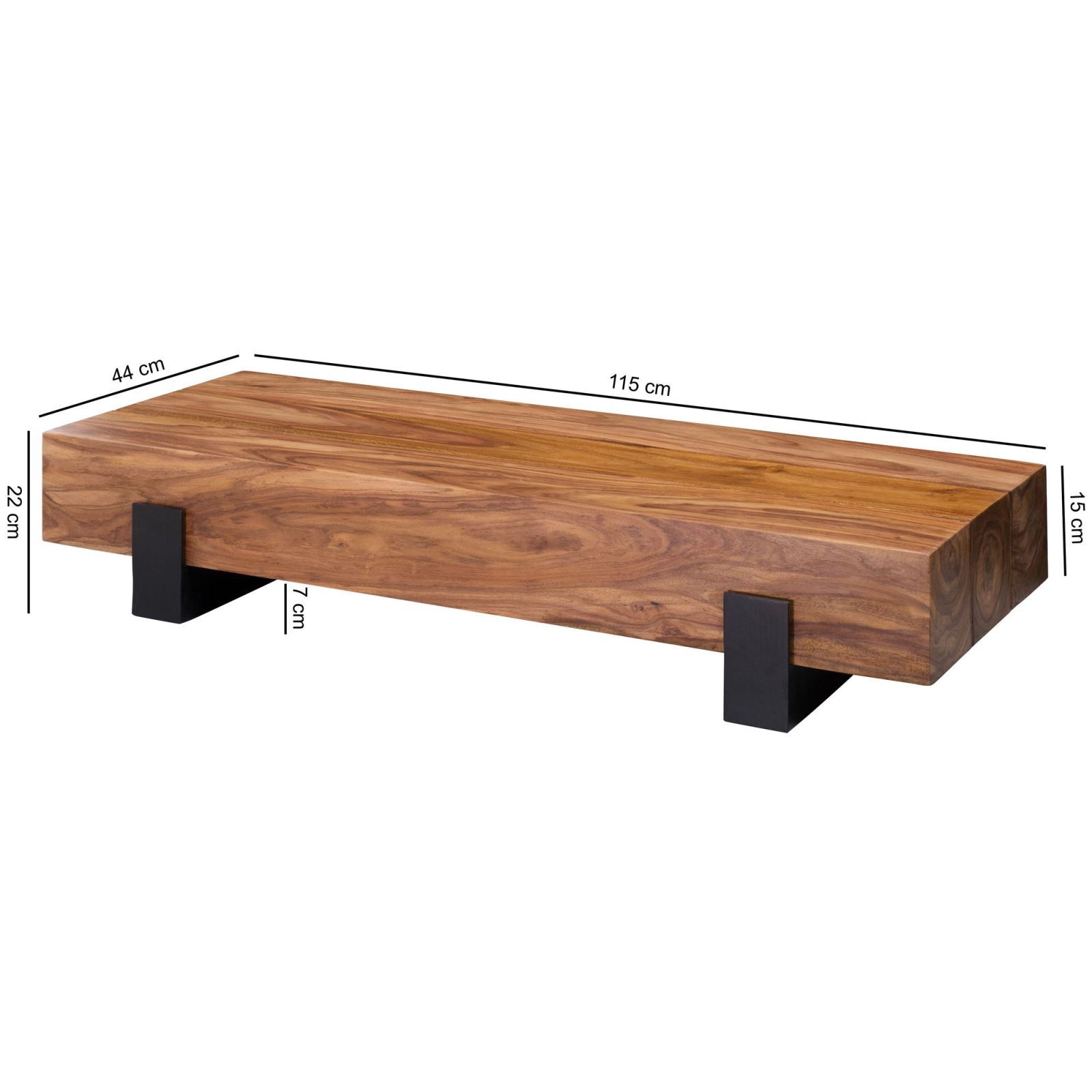 Couchtisch - Sheesham Massivholz - 115 cm