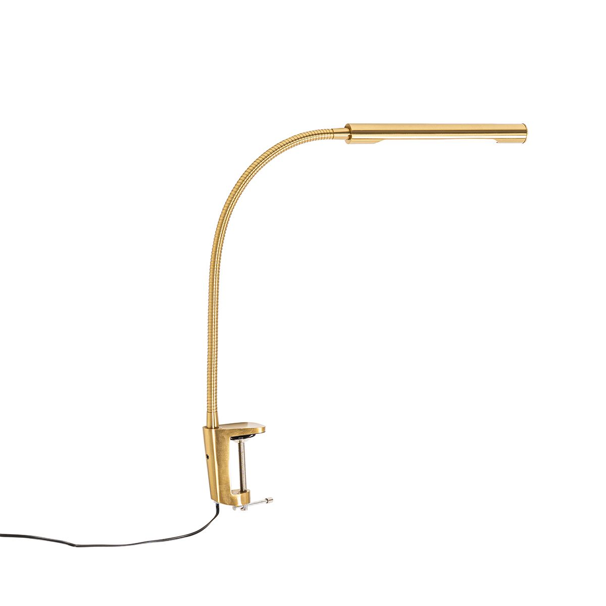 Klem bureaulamp messing incl. LED met touch dimmer - Lionard