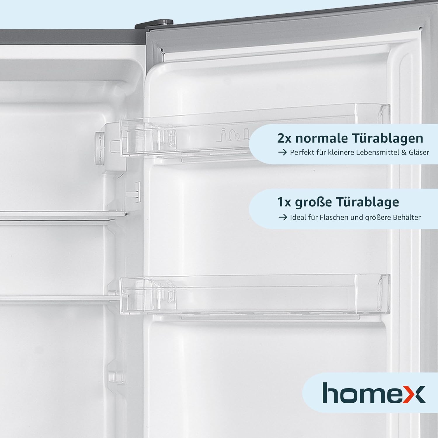 homeX Kühlschrank mit Gefrierfach | Kühl Gefrierkombination freistehend | 173 Liter Nutzinhalt | 4-Sterne Gefrieren | Höhe 142,5 cm | Leise 40 dB | Große Kühlgefrierkombi silber | CFS1110-S
