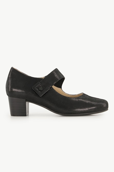 Caprice Leder-Pumps, Prägung, Klettspange, Weite H