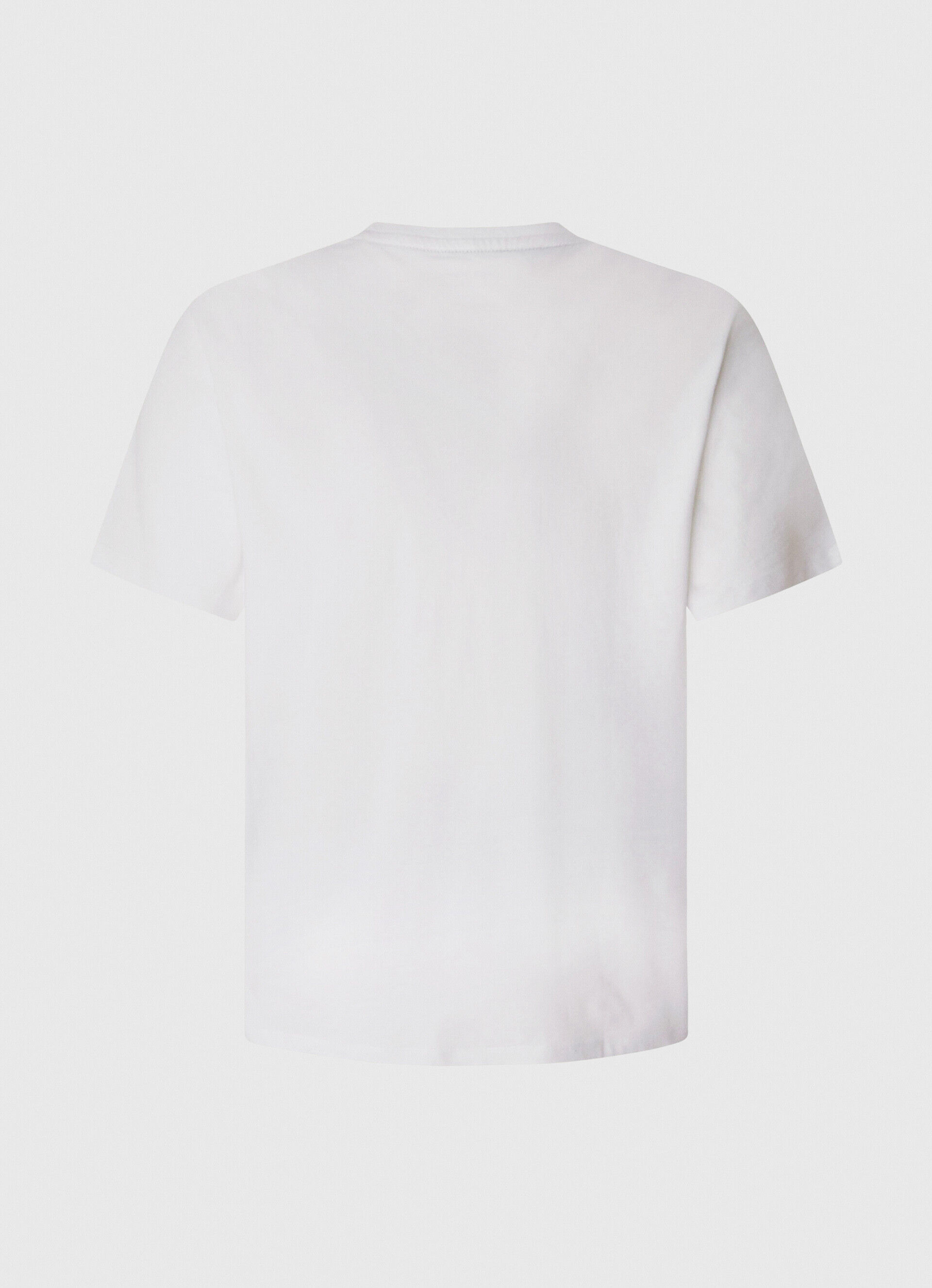 Camiseta de algodão com logo de pinceladas - branca