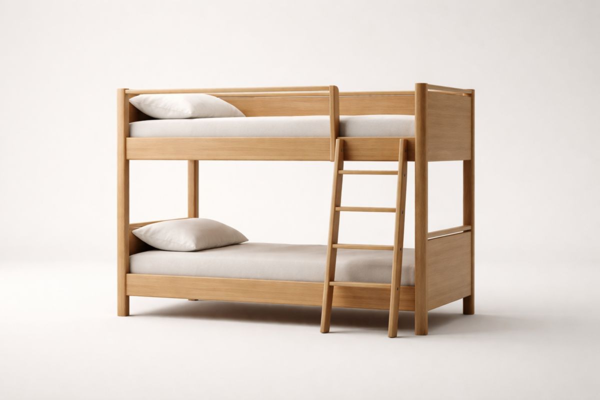 Etagenbett aus Eichenholz mit Leiter 200x90x160 cm(L × B × H)