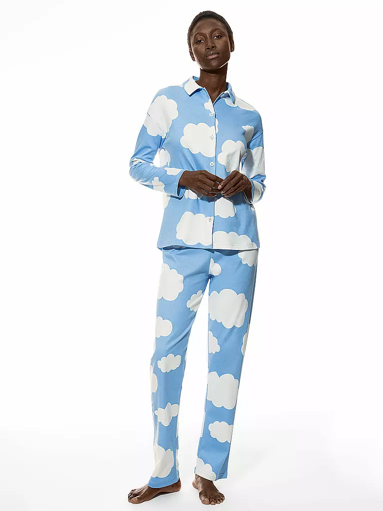 MEY Pyjama CLOUDS hellblau
