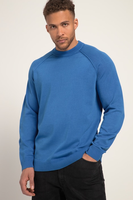 STHUGE Pullover, Langarm, Stehkragen, stonewashed, bis 8 XL