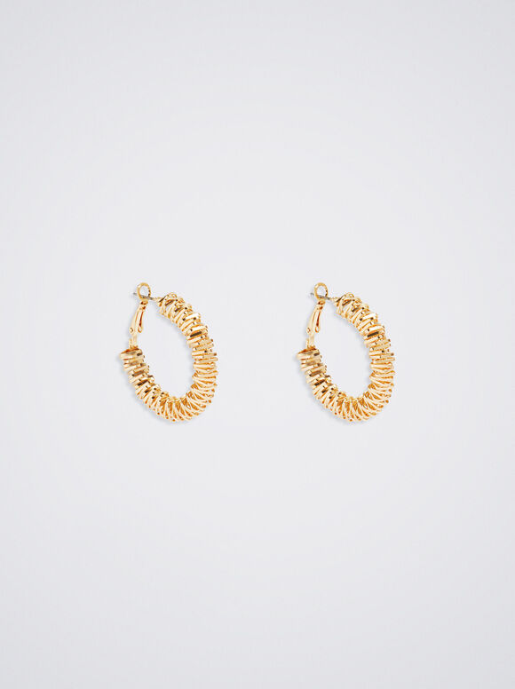 Brincos de argola rígidos dourados - Dourado