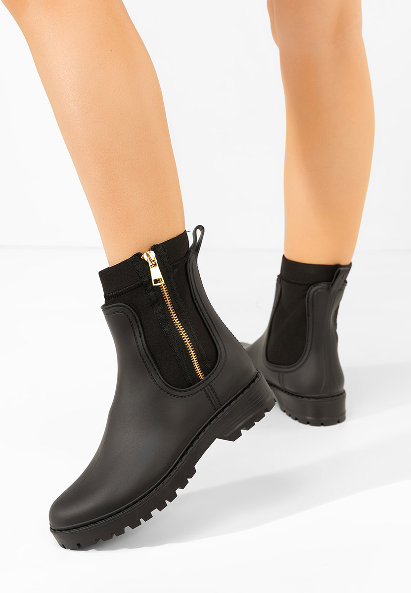 Bottines en caoutchouc noires Antaia
