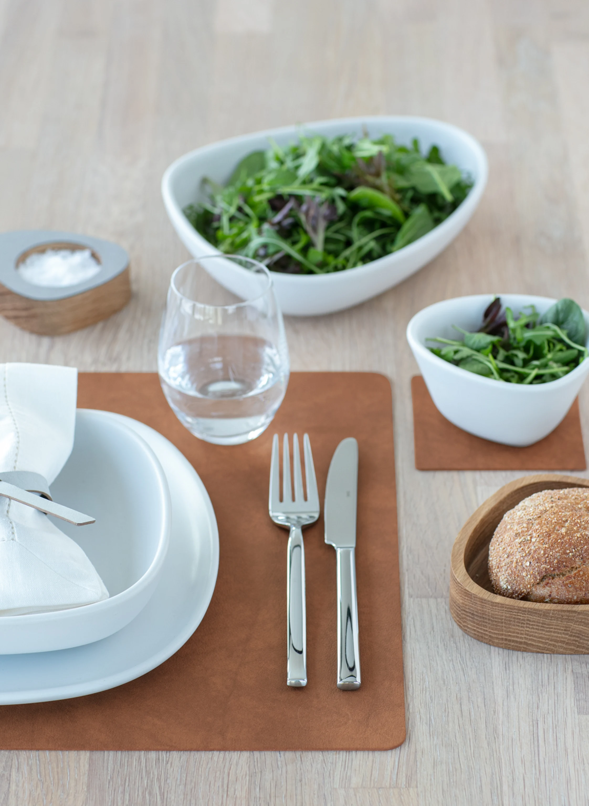 LINDDNA Tischset SQUARE L aus Leder