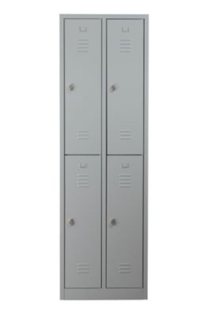 PROREGAL Garderobekast Camel 4 Compartimenten HxBxD 195 x 60 x 50 cm Hangslot Grijs