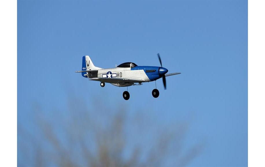 Warbird Mini P51D 450 mm, Blau, RTF<br>Kleines 4-Kanal RC-Flugzeug mit Gyro