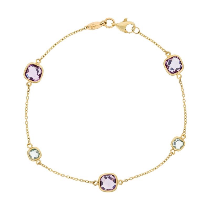Bracelet Or jaune 375/1000 et pierres