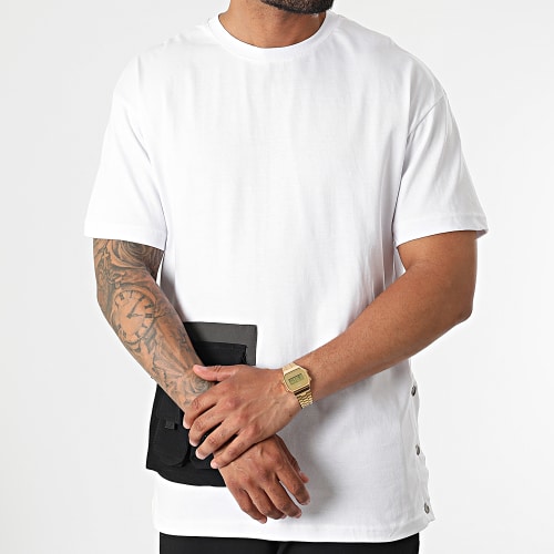 Ensemble Tee Shirt Poche Pantalon Jogging F22-906T Noir Blanc