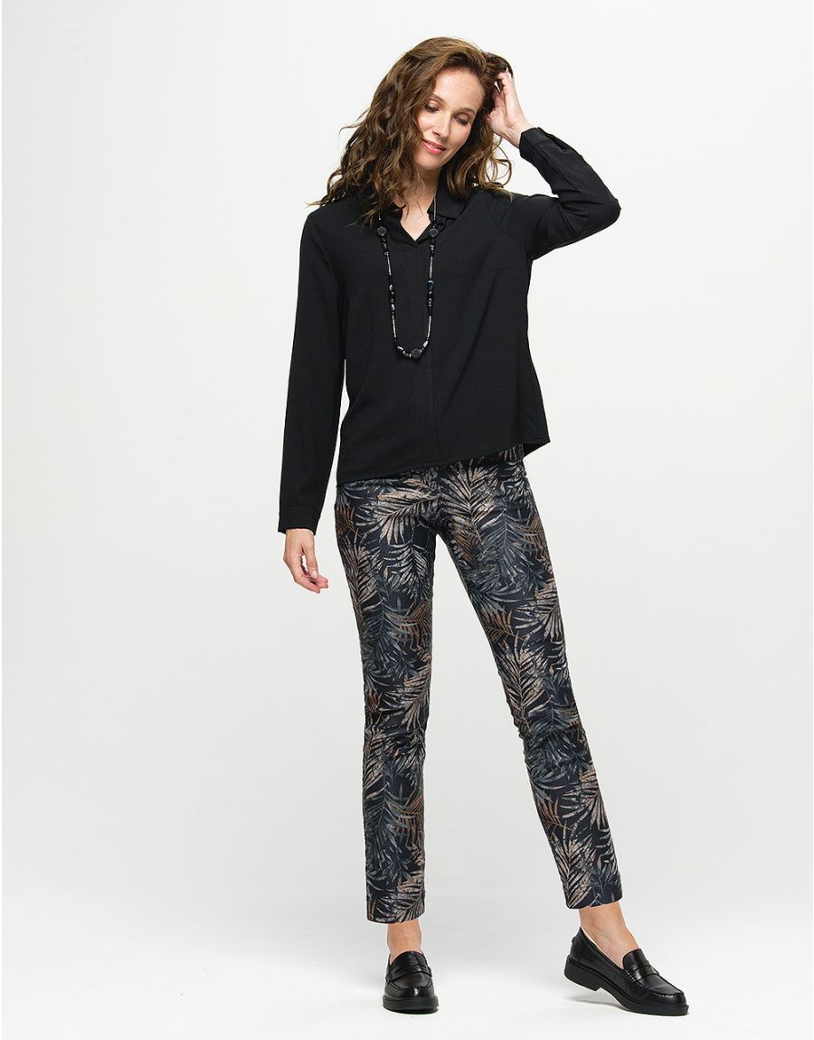 Pantalon imprimé feuilles