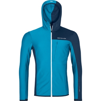 Ortovox Fleece Light Grid Hooded Fleecejacke Mountain Blue Herren