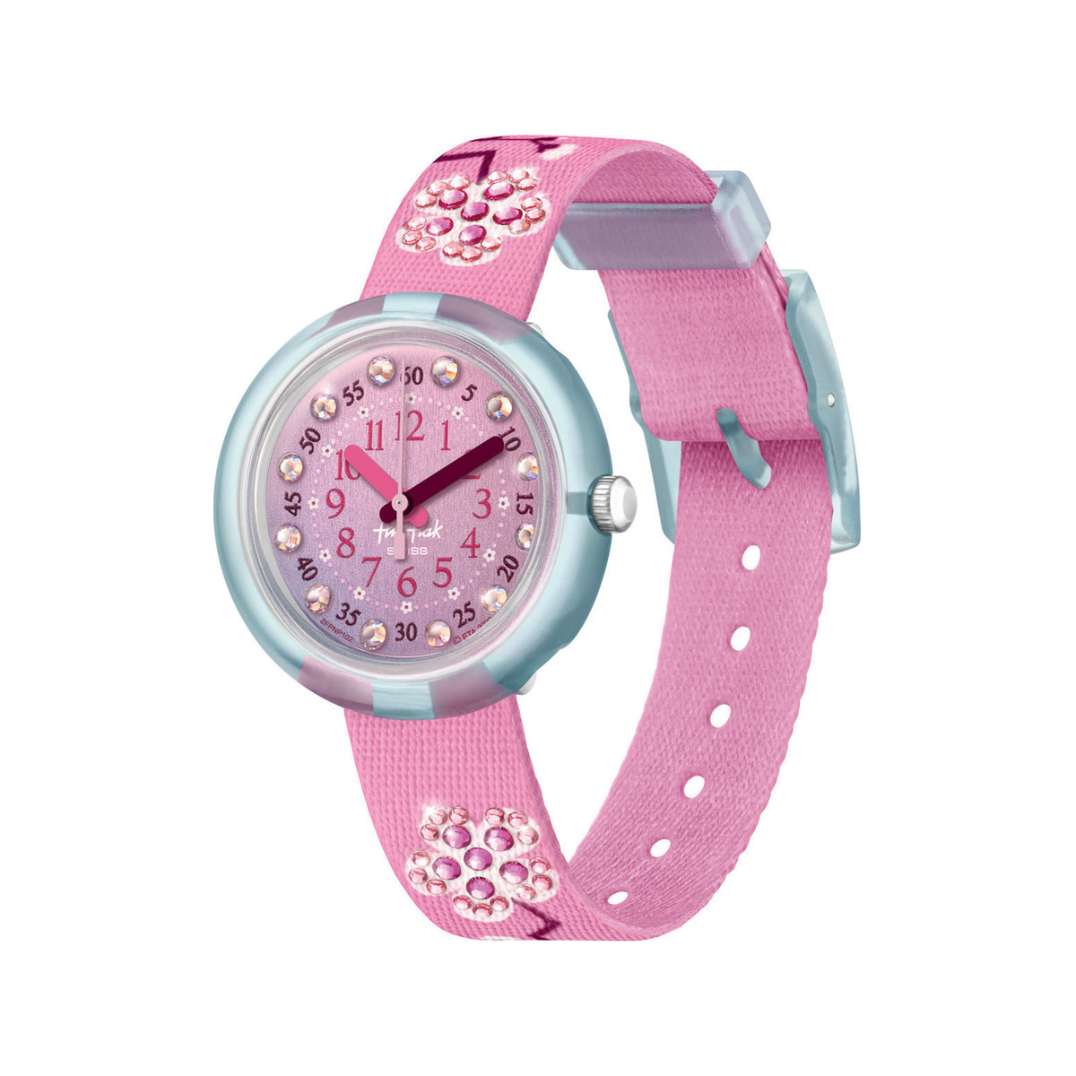 Montre Flik Flak enfant matériaux biosourcés rose fleur