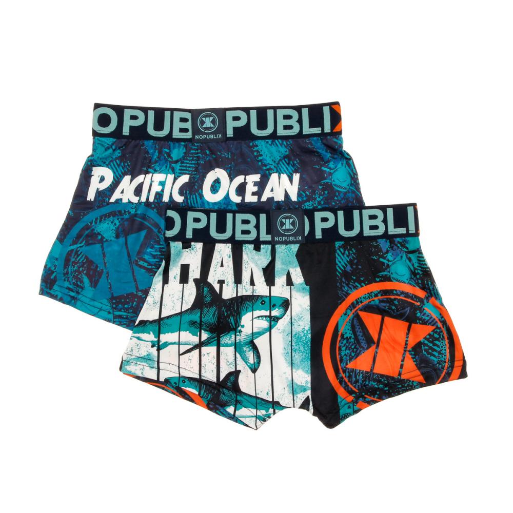 No Publik x2 Boxers Bleu Garçon No Publik Shark