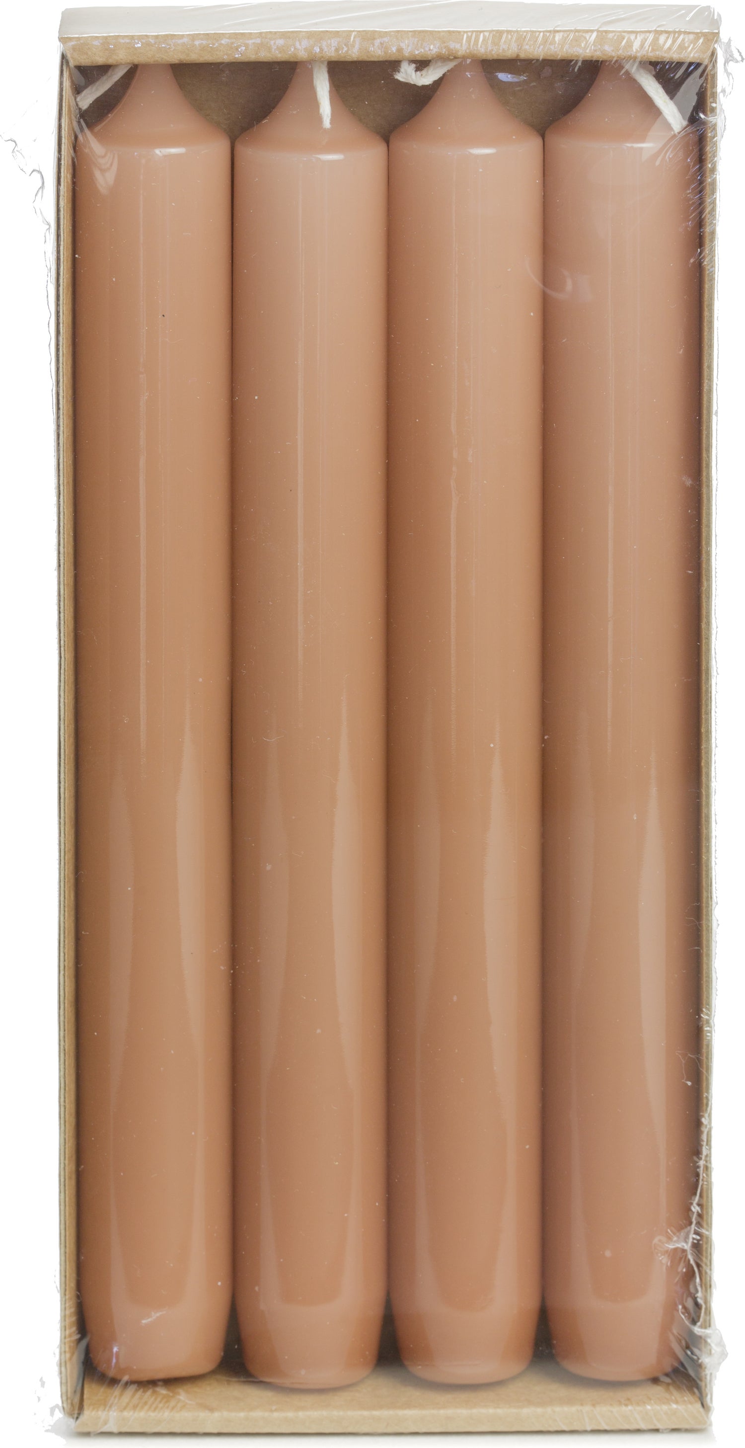 Rustik Lys dinerkaars Gloss terracotta 8 uur 4 stuks