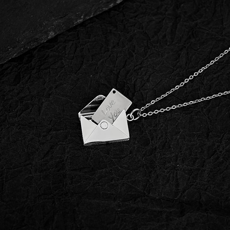 Lilafey - Liefdesbrief hanger ketting van roestvrij staal