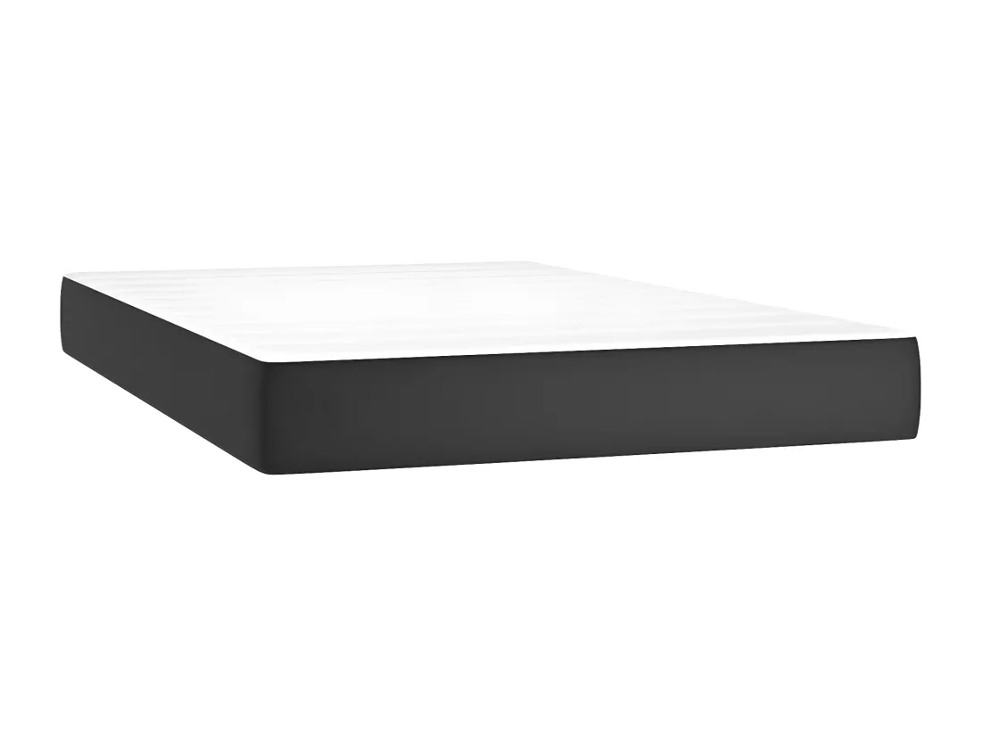 Sommier tapissier avec matelas et LED Noir 120x200cm Similicuir