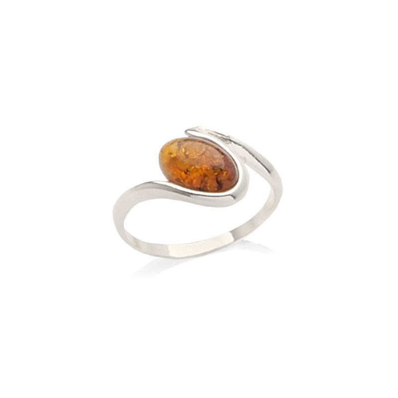 Bague argent 925 Ambre veritable de la mer Baltique