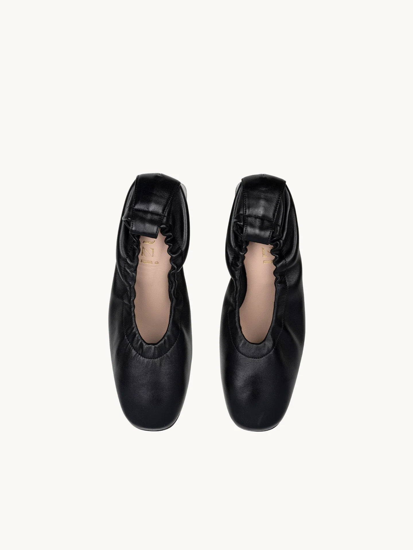PERRI BLACK - Ballerines à talon en cuir nappa | Noir