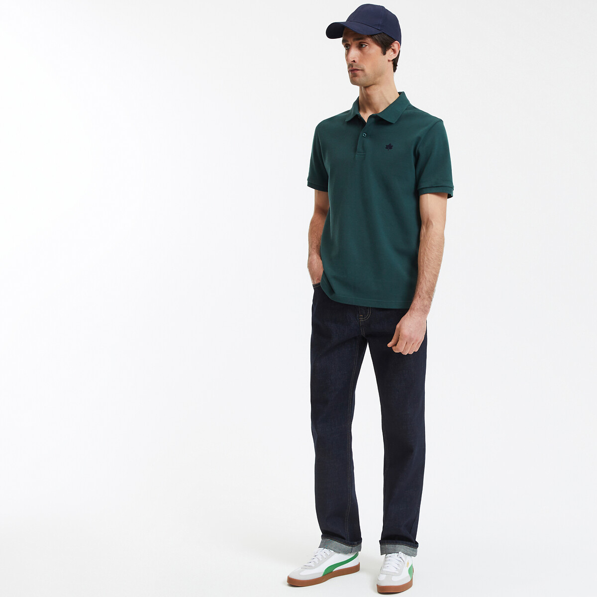 COLEÇÕES LA REDOUTE<br>Camisa polo de manga curta, bordada, Signature