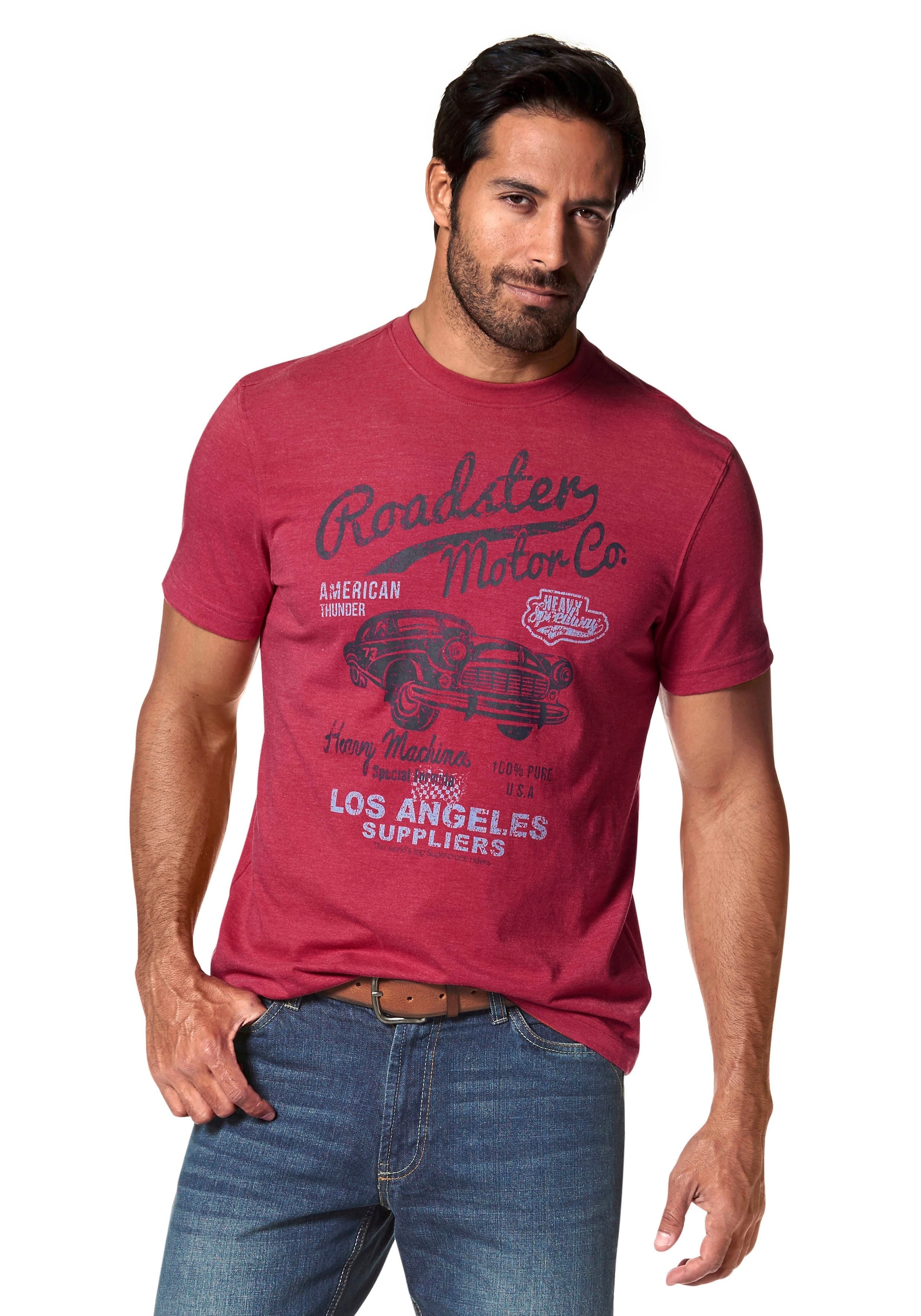Arizona T-Shirt , Kurzarm,  melierte Optik,  Rundhals,  aus Baumwollmischung
