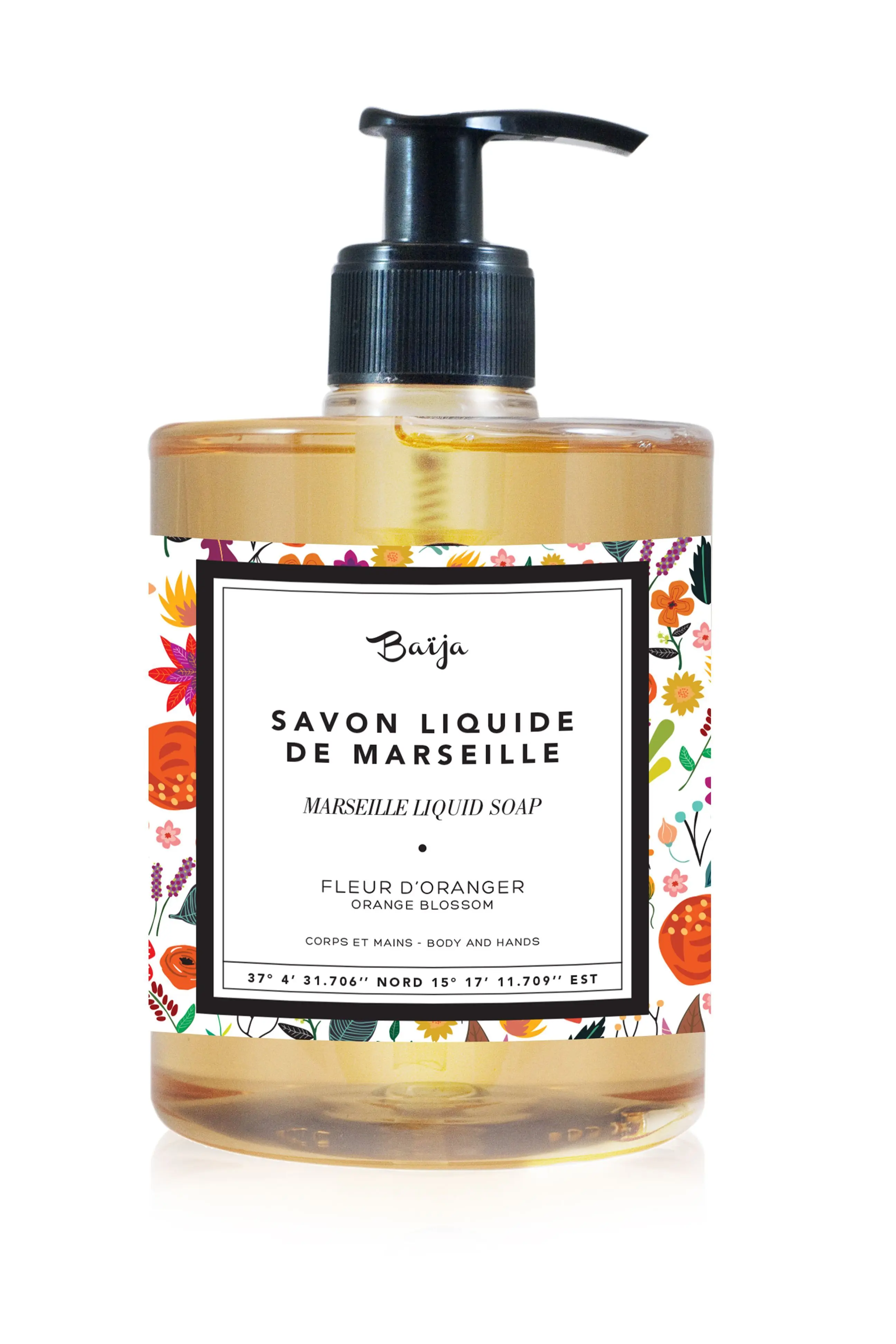 Baïja - Eté à Syracuse - Fleur d'Oranger Savon Liquide Marseille Corps et Mains- Savon