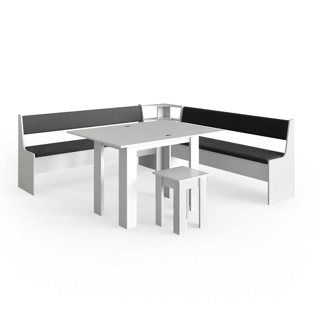 Vicco Eckbankgruppe Roman Weiß 210x210cm Esszimmergruppe Eckbank Sitzgruppe