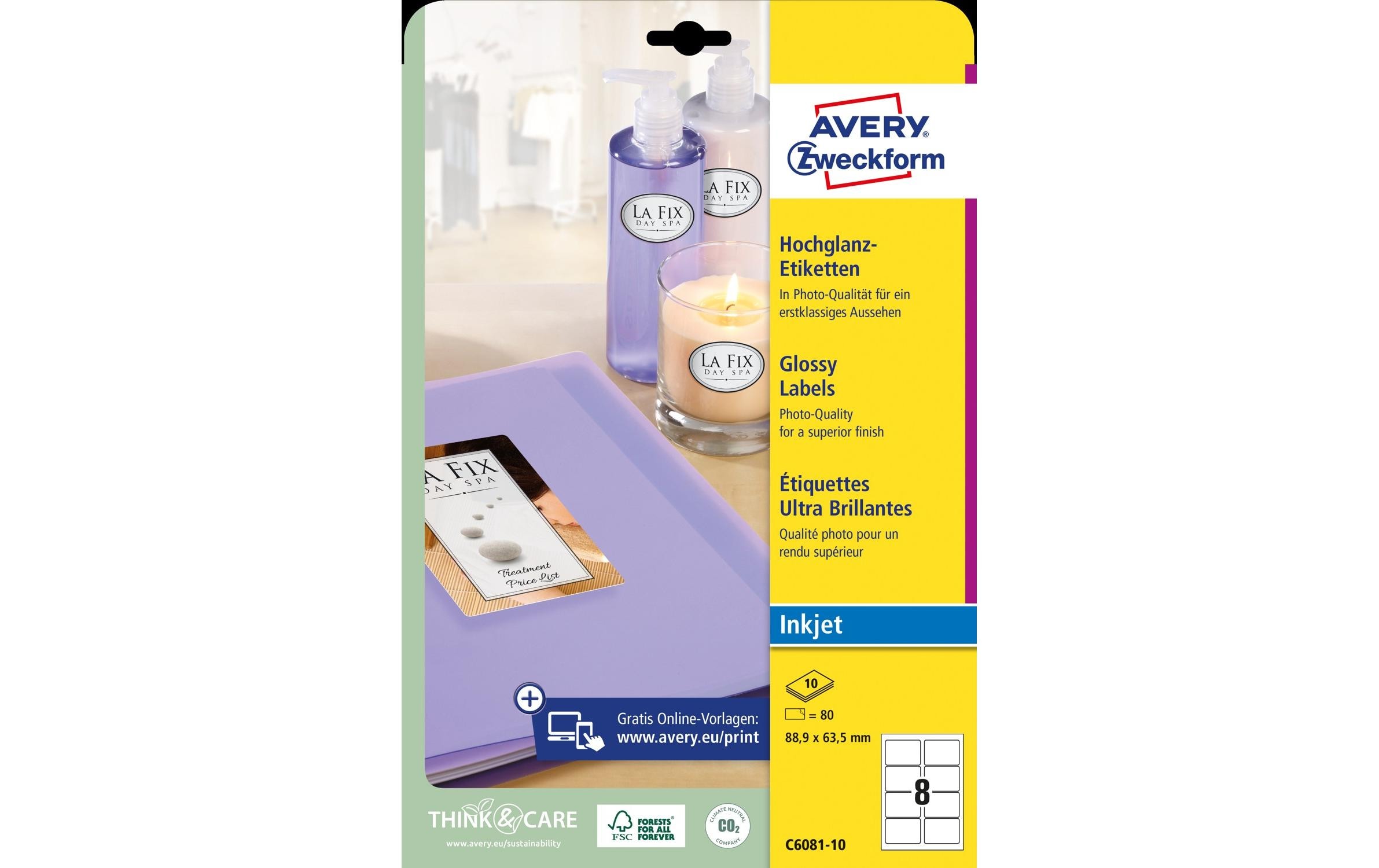 Vielzweck-Etiketten 88.9 x 63.5 mm, 10 BlattUmweltfreundliche Etiketten
