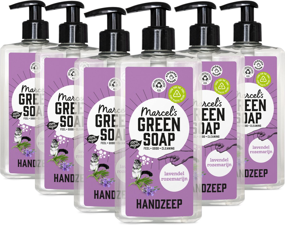 6x Marcel’s Green Soap Handzeep lavender & rosemary (500 ml)