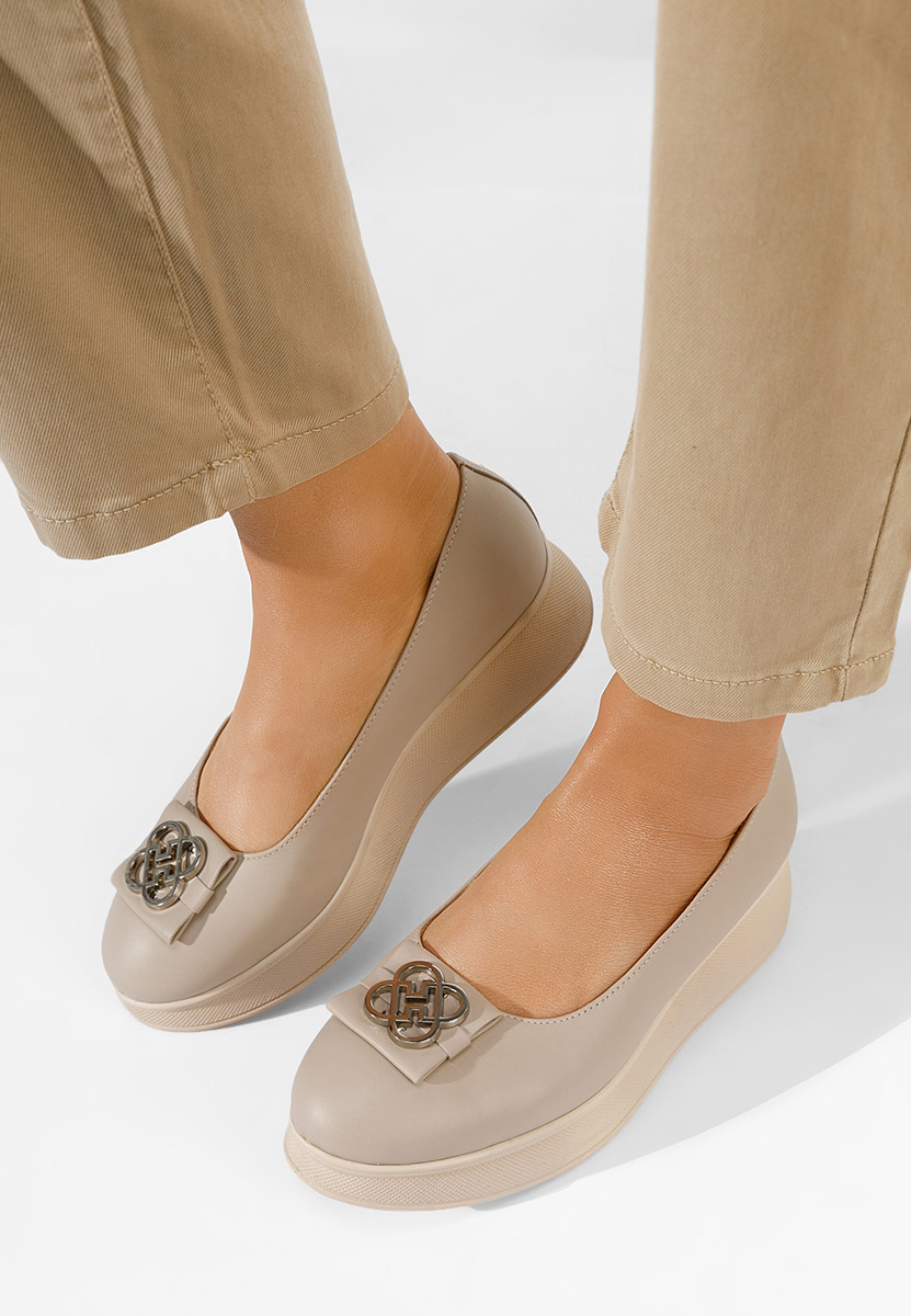 Ballerines à plateforme beige Varela