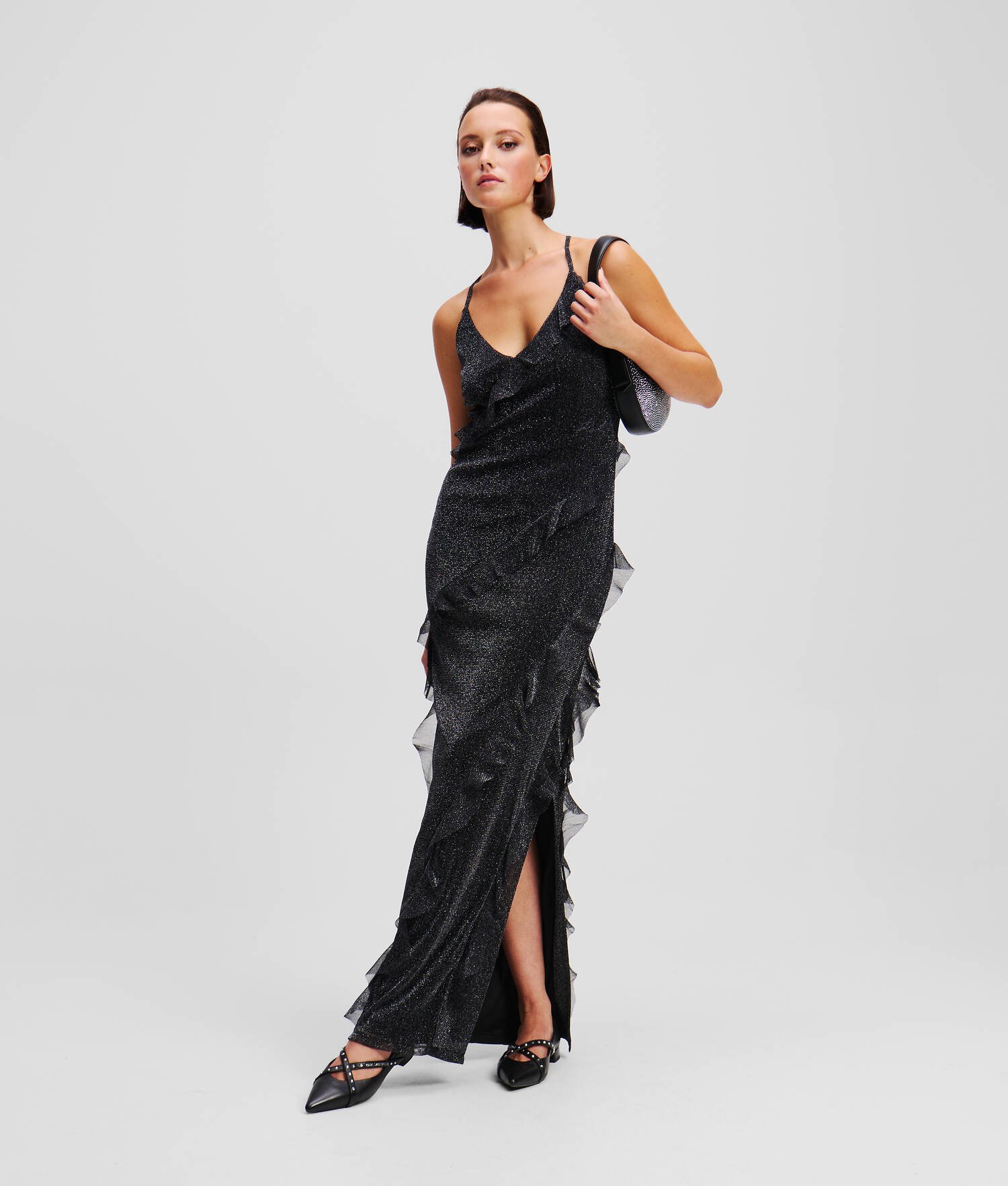ROBE À VOLANTS EN LUREX