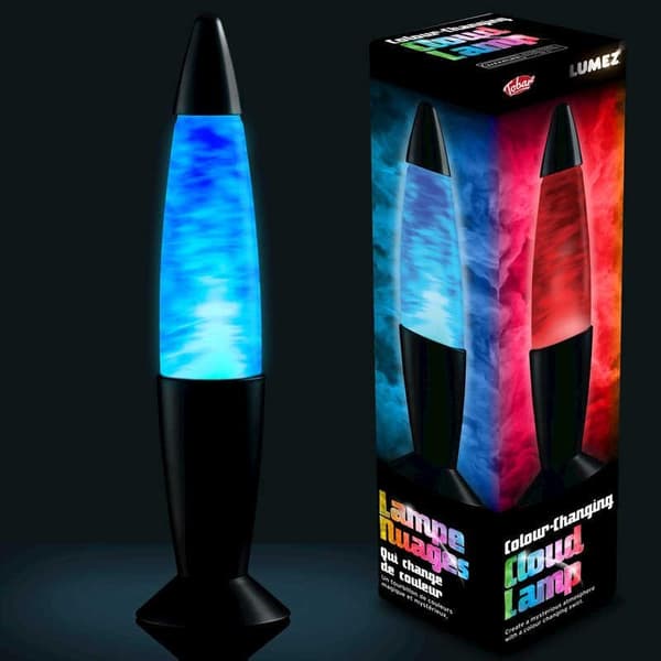 Skyet LED-lampe / Lavalampe - Fargeskiftende - 37 cm
