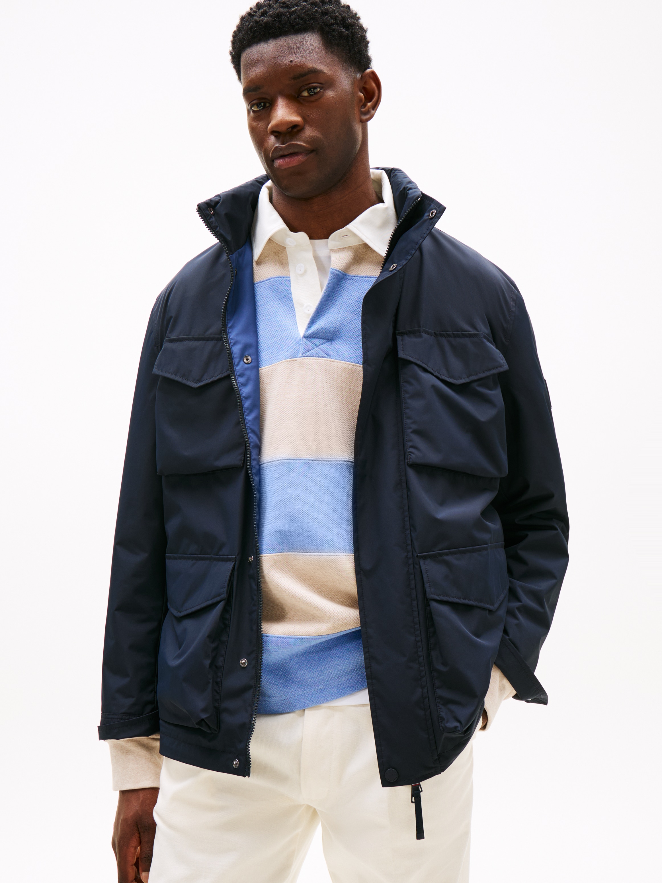 Tommy Hilfiger Fieldjacket »PACKABLE FIELD JACKET« mit Kapuze Winterjacke, Outdoorjacke Kapuze im Kragen verstaubar