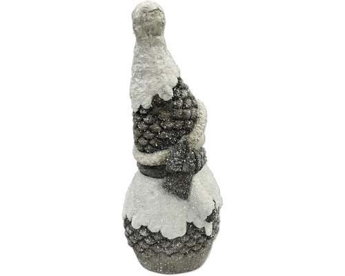Decoratieve sneeuwman lantaarn Lafiora 17 x 14,5 x 33 cm bruin wit