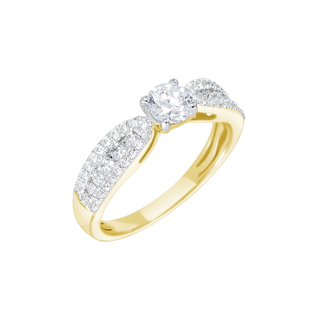 Bague Solitaire Stockholm Or Jaune Diamant Synthetique
