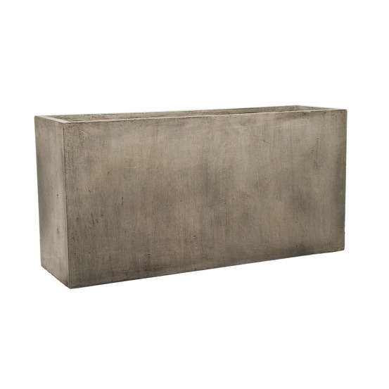 Jardinière urban en fibre de verre et poudre de pierre gris - 80x23x40