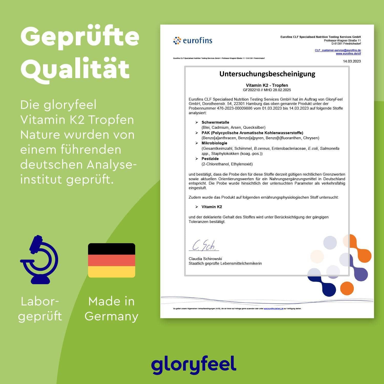 gloryfeel® Vitamin K2 Tropfen Nature