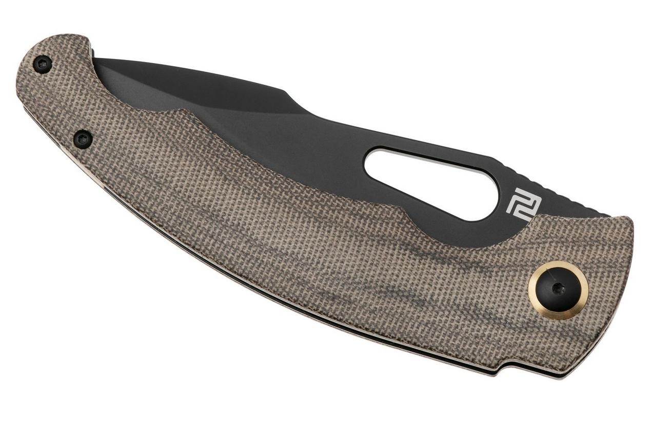 Artisan Cutlery Xcellerator 1860P-BODG, PVD AR-RPM9, OD Green Micarta zakmes, Mike Snody design