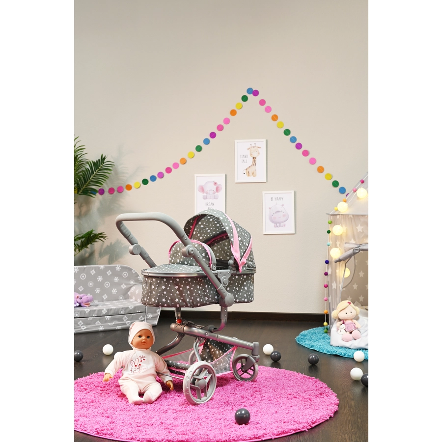 knorr toys® Puppenwagen Boonk - Star grey