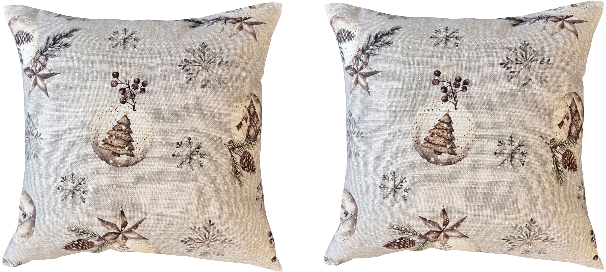 HOME WOHNIDEEN Kissenhülle »FELIZ NAVIDAD« ohne Füllung, Dekostoff bedruckt, SET