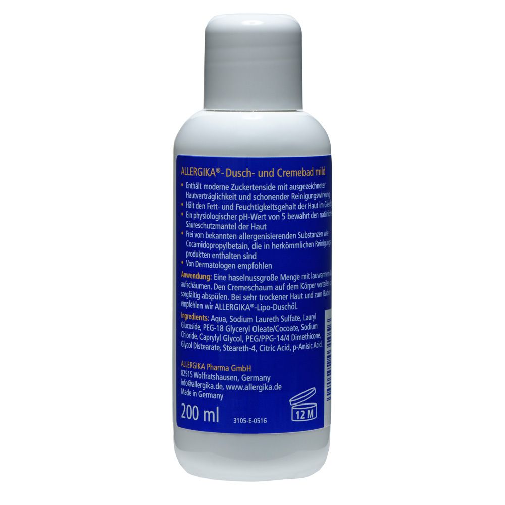 ALLERGIKA® Dusch- und Crembad Mild - Seifenfreie, hautschützende Reinigung für Gesicht und Körper
