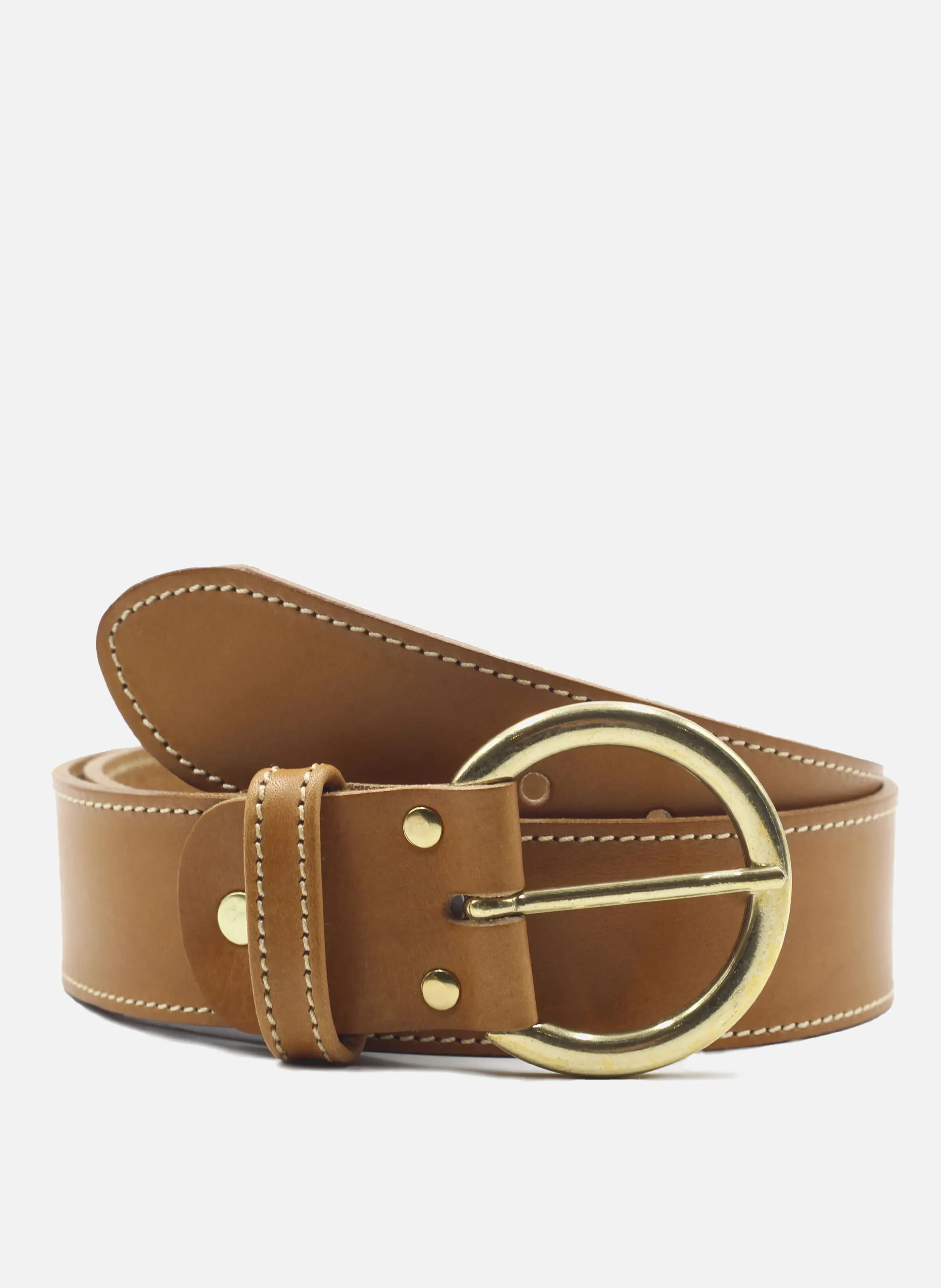 Ceinture bohème cuir lisse | Marron