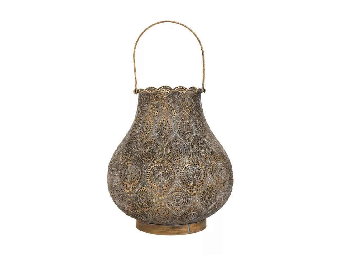 Bougeoir en métal marron 25.5x25.5x28h