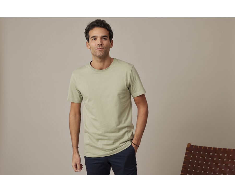 Tee-shirt coton bio uni Vert Tilleul - EDGAR III